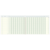 Vario-Journal mit Kopfleiste | 420×297 mm, 96 Seiten, Konten-Journal, Karton, magenta/hellblau